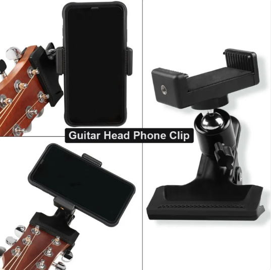Phone Guitar Clip Stand – Universal Mount for Hands-Free Playing & Recording