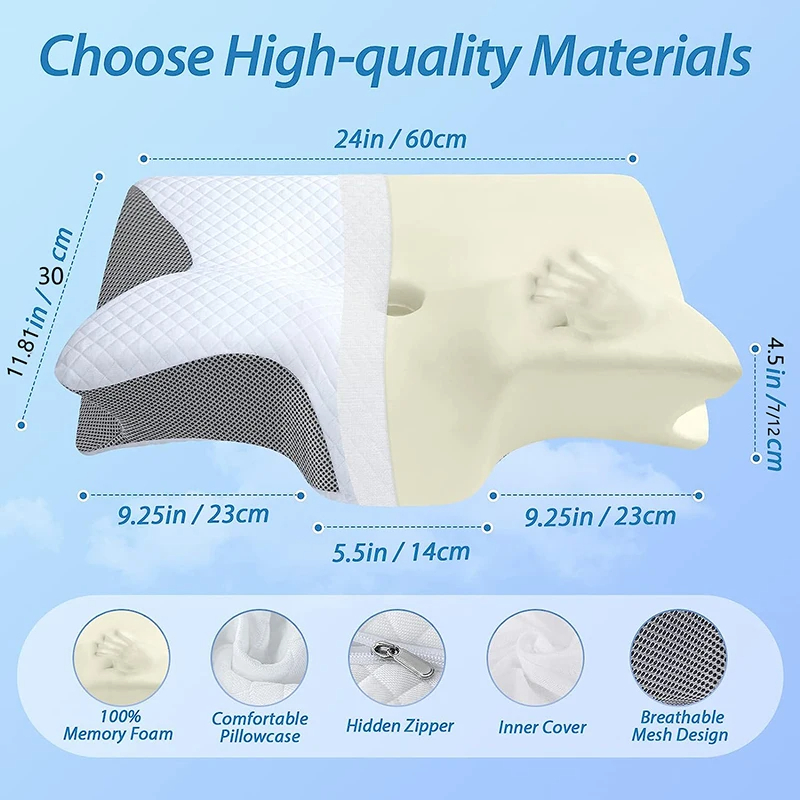 Memory Foam Travel Neck Pillow – 360° Support for Flights & Commutes