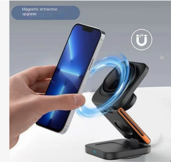 3-in-1 Folding Wireless Charger – Charge Phone, Watch & Earbuds Together