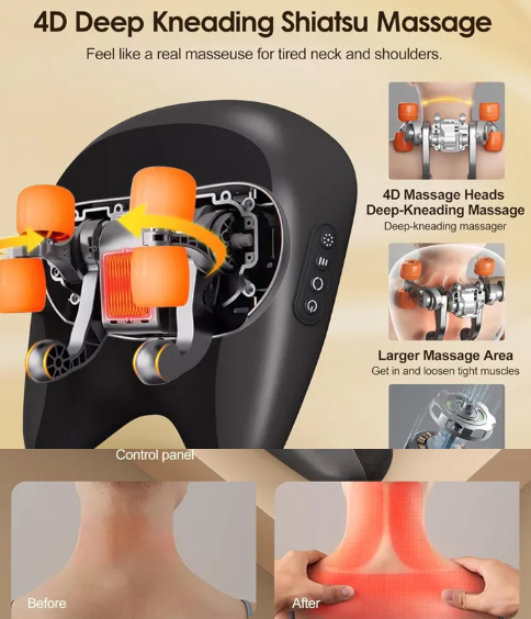 Neck & Shoulder Massage Pillow – Deep Relief Massager