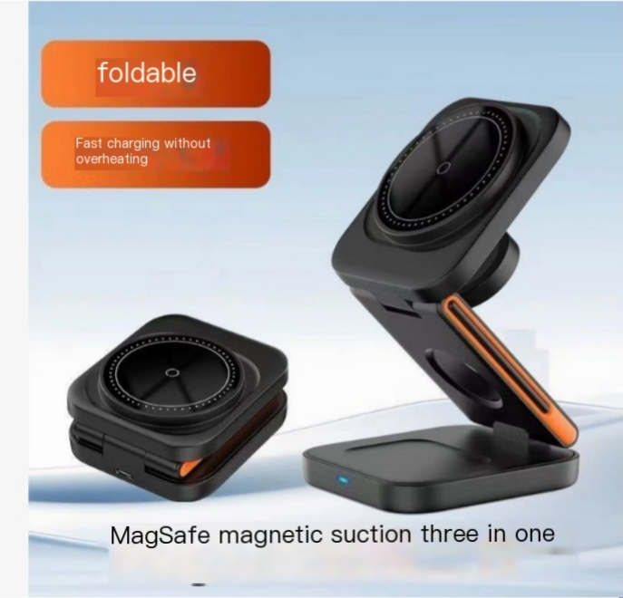 3-in-1 Folding Wireless Charger – Charge Phone, Watch & Earbuds Together