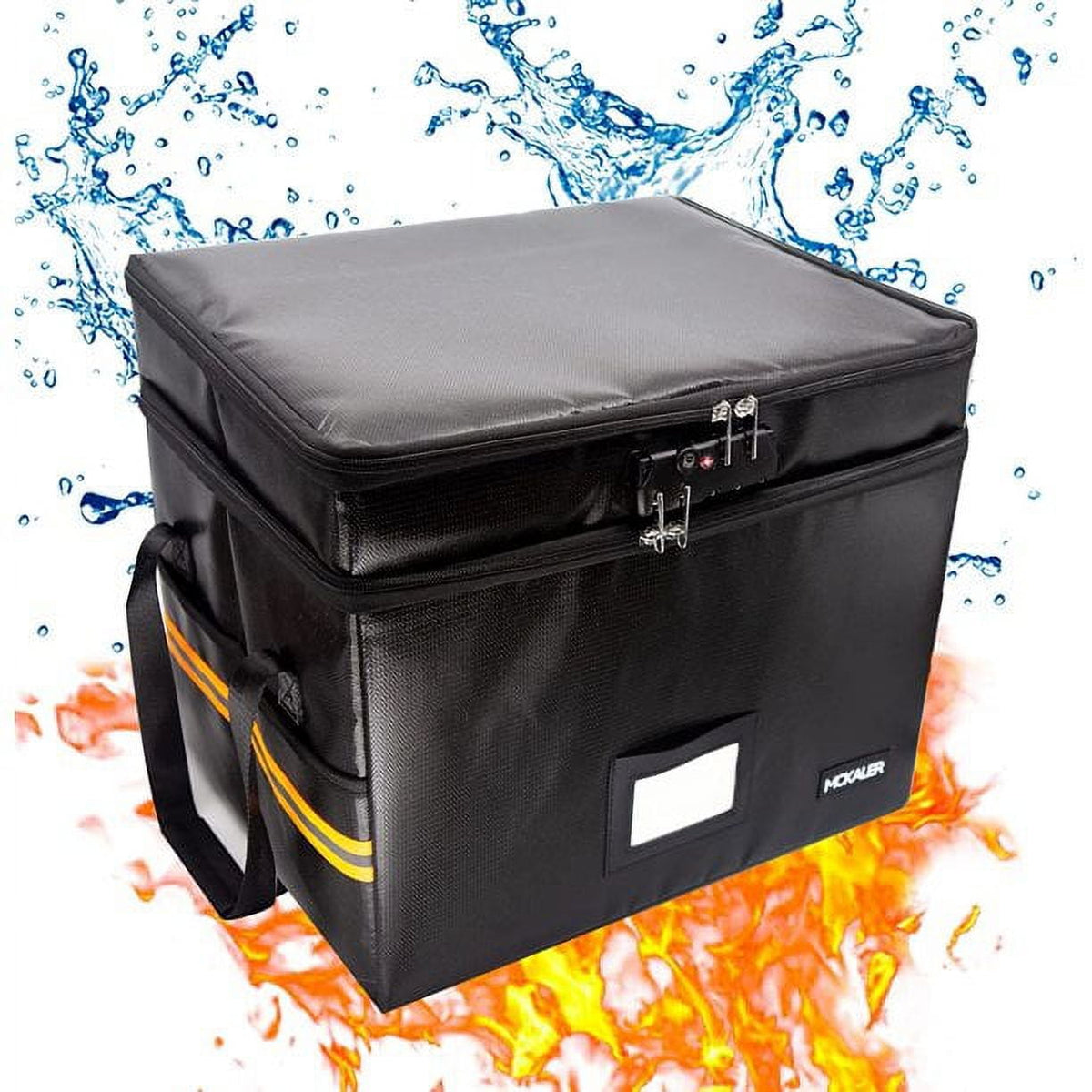 Fireproof Document Organizer with Lock – 2-Layer Portable File Storage Box