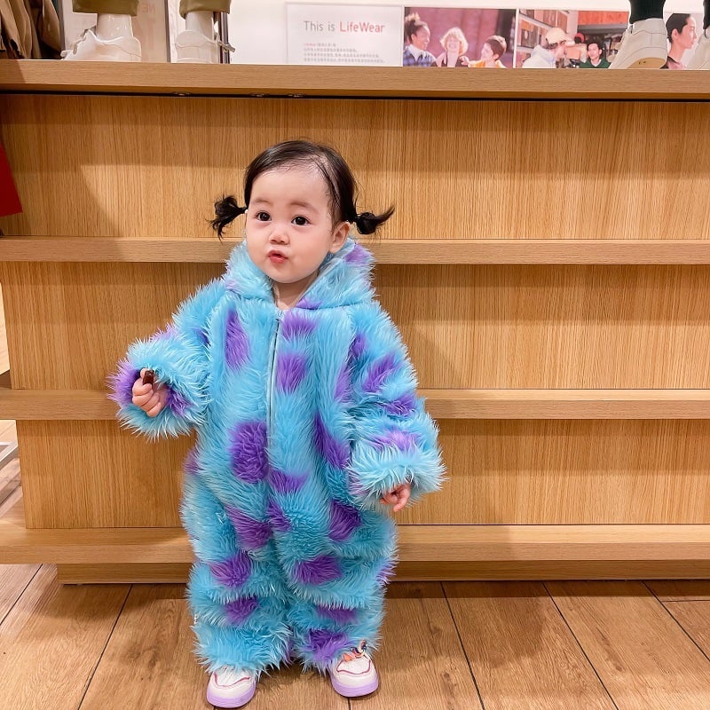Cute Animal Baby Jumpsuit – Hooded Zip-Up Romper for Infants & Toddlers