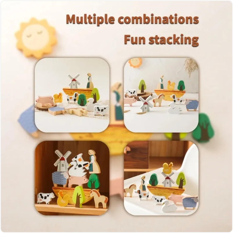 Children's Animal Puzzle Stacking Blocks – Educational Toy for Toddlers