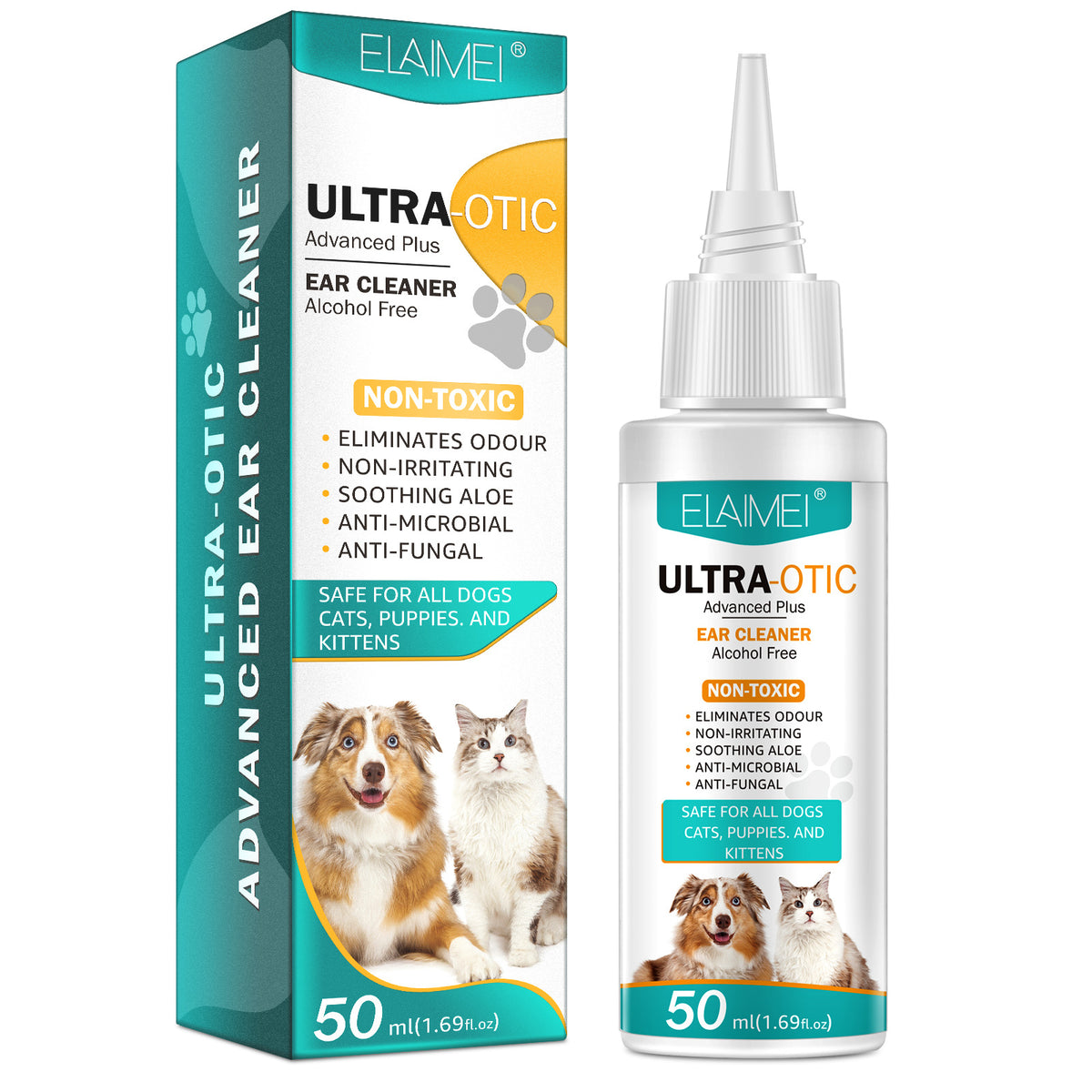 Pet Ear Cleaner 50ml – Gentle Ear Wash for Dogs & Cats