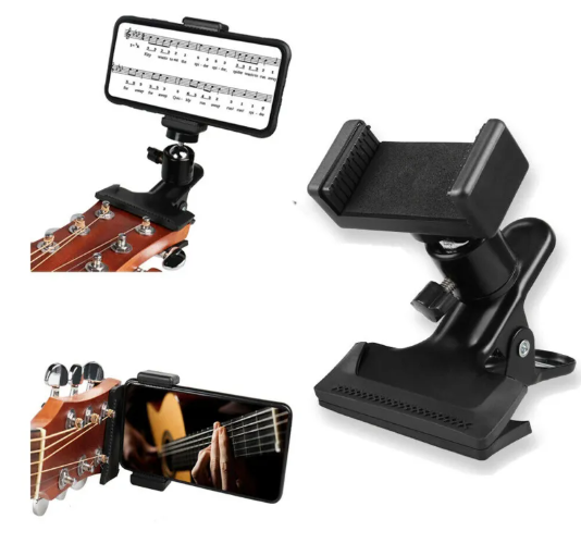 Phone Guitar Clip Stand – Universal Mount for Hands-Free Playing & Recording
