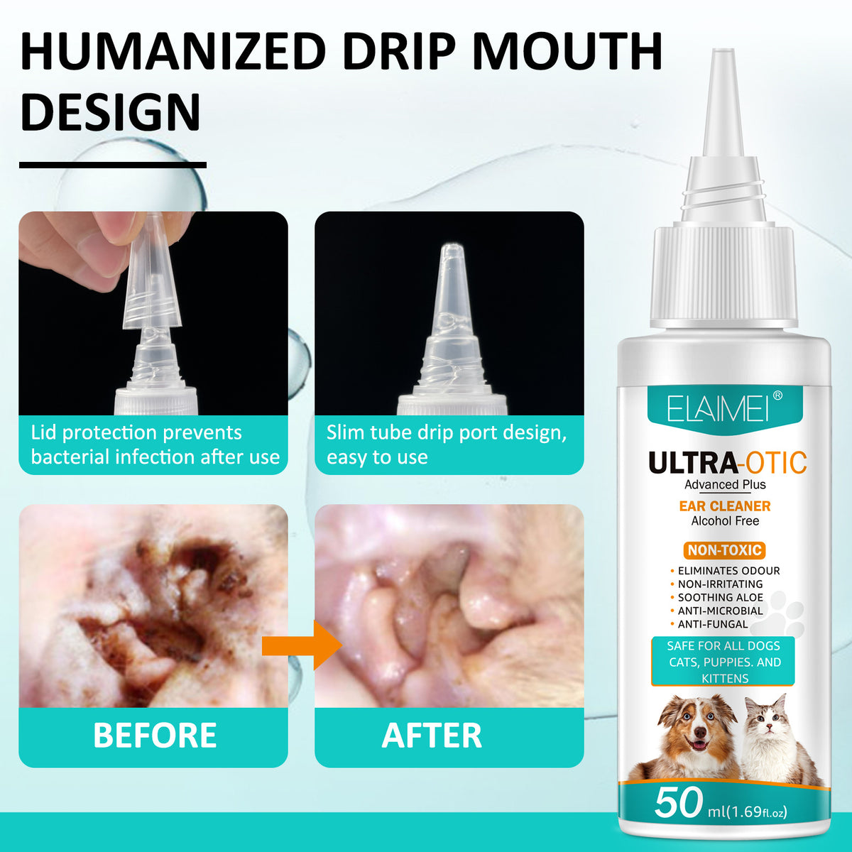 Pet Ear Cleaner 50ml – Gentle Ear Wash for Dogs & Cats