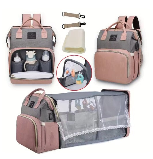 Large-Capacity Mommy Bag – Stylish Multi-Function Diaper Backpack
