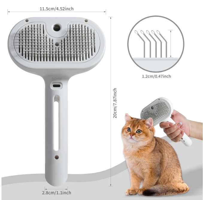 Pet Hair Spray Brush – Moisturizing Grooming Brush for Dogs & Cats
