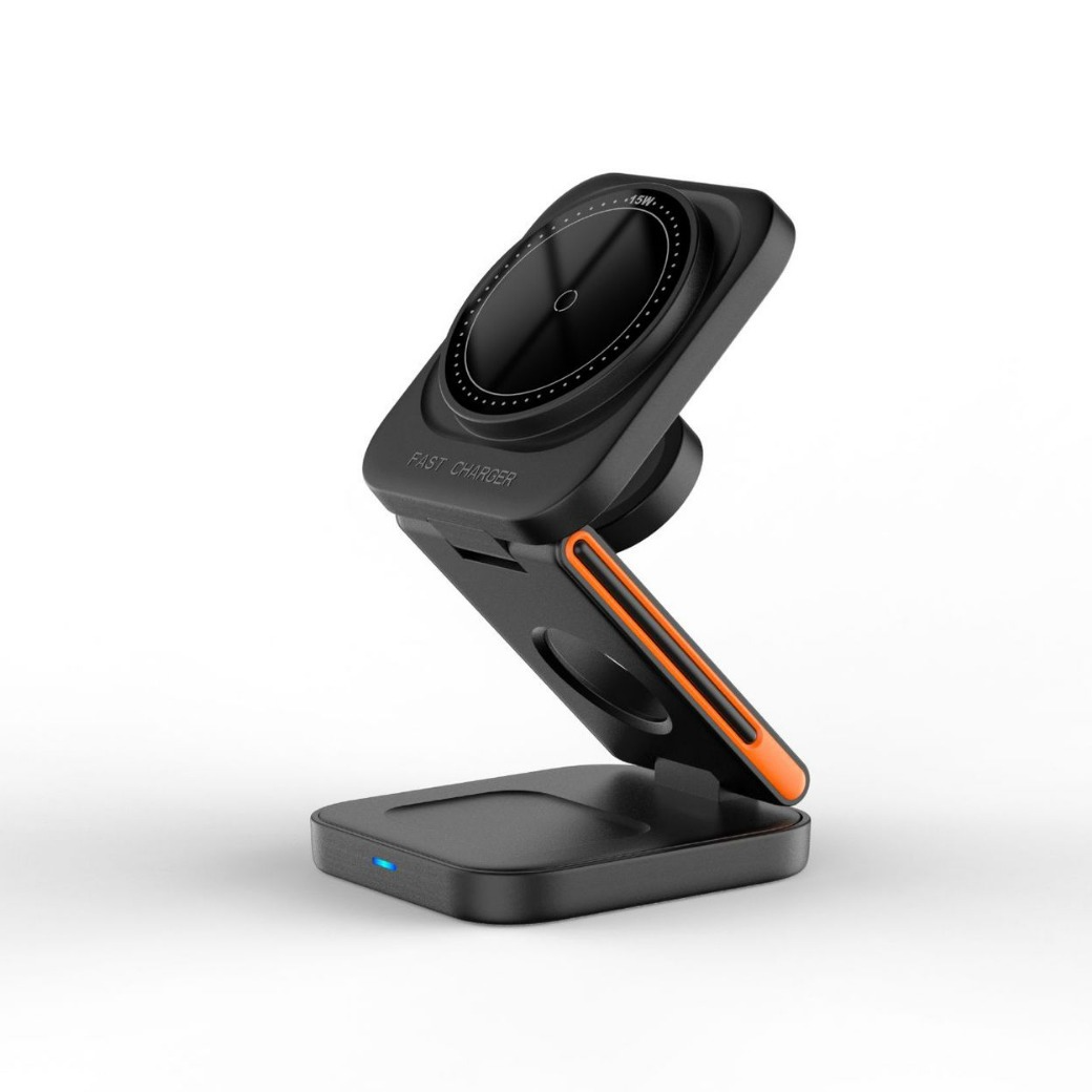3-in-1 Folding Wireless Charger – Charge Phone, Watch & Earbuds Together