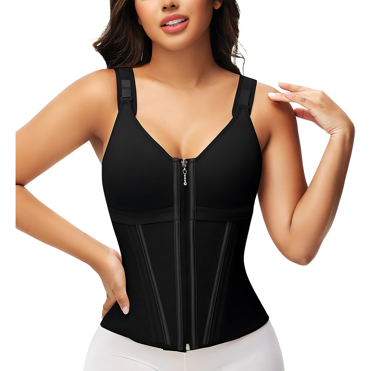 Mesh Waist Slimming Shapewear Corset – Triple-Hook Tummy Control
