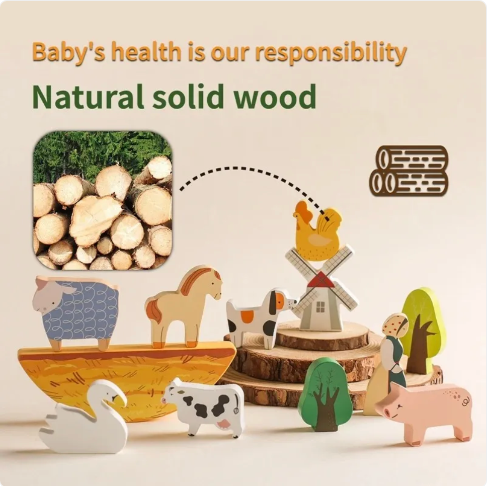 Children's Animal Puzzle Stacking Blocks – Educational Toy for Toddlers