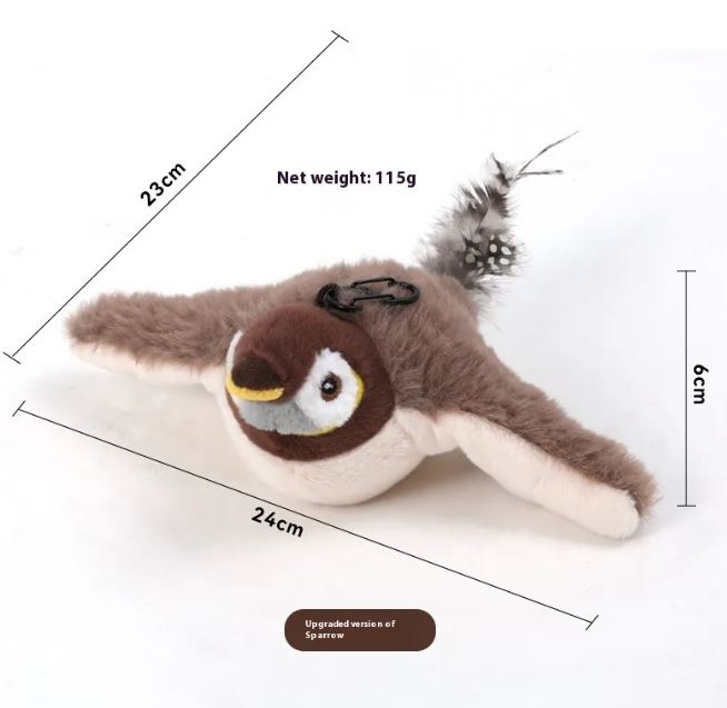 Flapping Bird Cat Toy – Interactive Moving Feather Toy for Cats