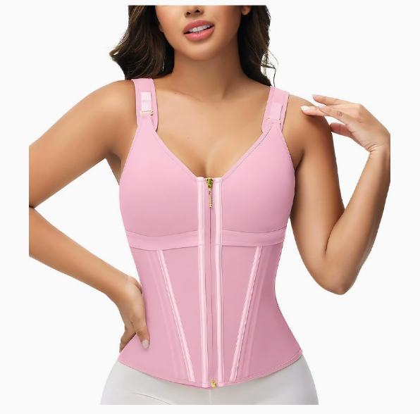 Mesh Waist Slimming Shapewear Corset – Triple-Hook Tummy Control